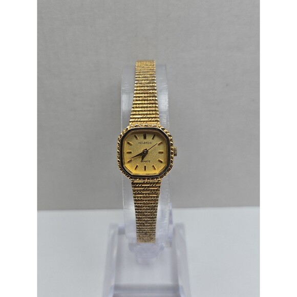 Vintage Helbros 25291 Womens Gold Tone Quartz Dress Watch Dainty New Battery main image 6
